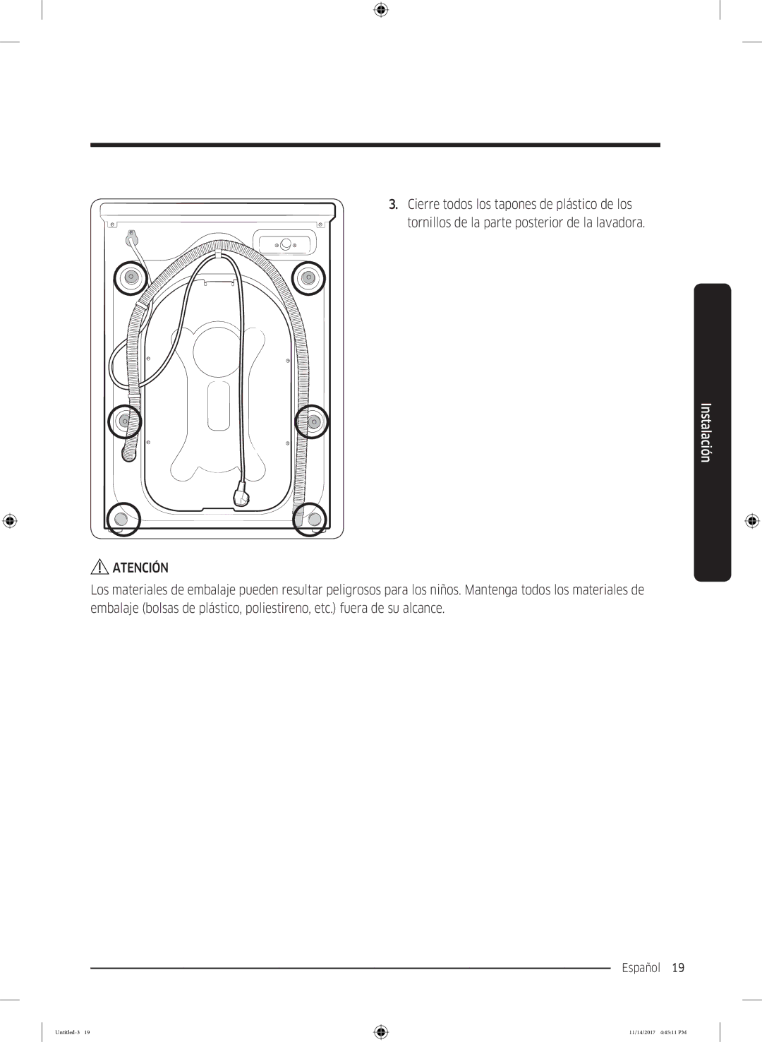 Samsung WW12K8412OW/EC manual Español 19  